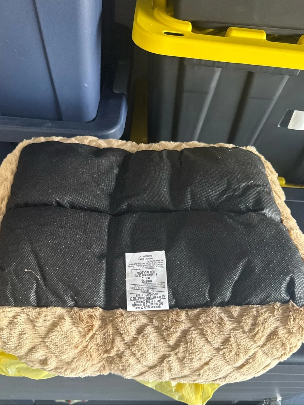 Plush Small Pet Bed in Tan - Cozy